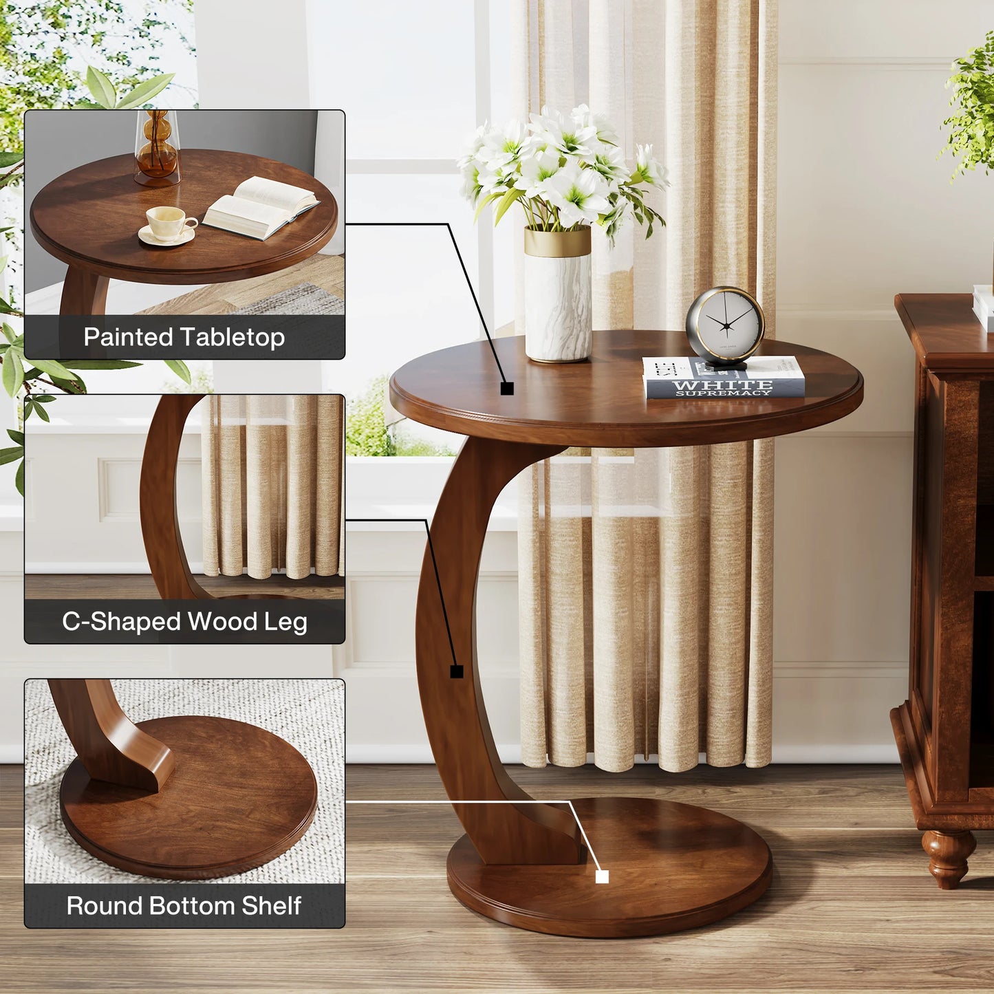 Mid-Century End Table, Retro Side Table