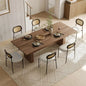 Rattan Dining Chairs Set of 6, PU Leather Upholstered Dining Chairs with Rattan Cane Back, Mid Century Modern