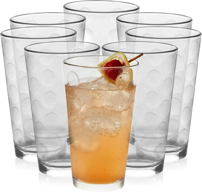 Reno Patterned Tumbler Glasses, 16-ounce, Set of 8