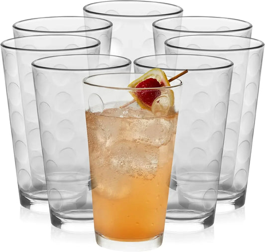 Reno Patterned Tumbler Glasses, 16-ounce, Set of 8