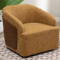 Swivel Accent Chair Faux Leather Swivel Barrel Chair Comfortable Mid Century Modern