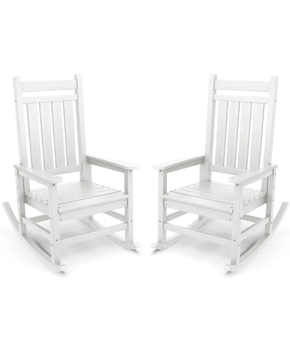 Outdoor Rocking Chair Set of 2, HDPE Rocking Chairs for Adult