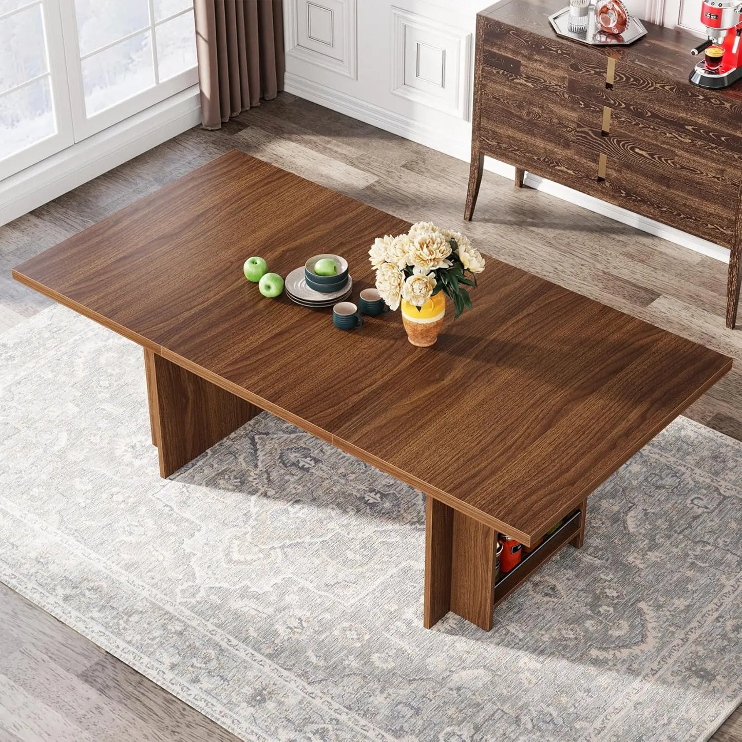 Farmhouse Dining Table for 6 to 8, 63-Inch