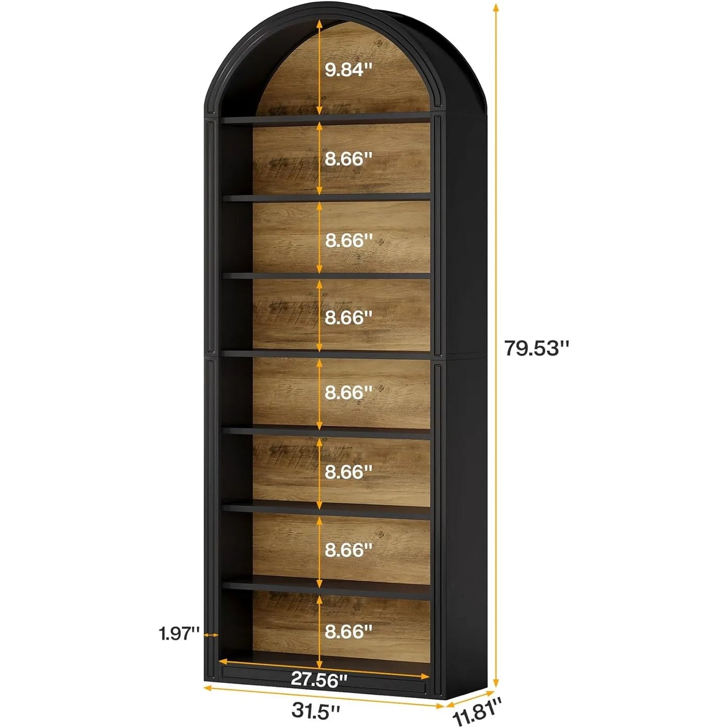 Modern Arched Bookcase with Storage