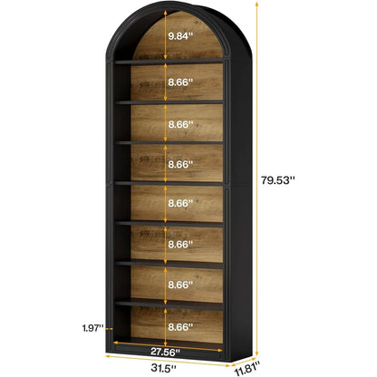Modern Arched Bookcase with Storage
