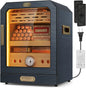 Cigar Humidor Lighted Control Magnetic Door Desktop Cigar Cabinet, Accessory Drawer and 2 humidifiers