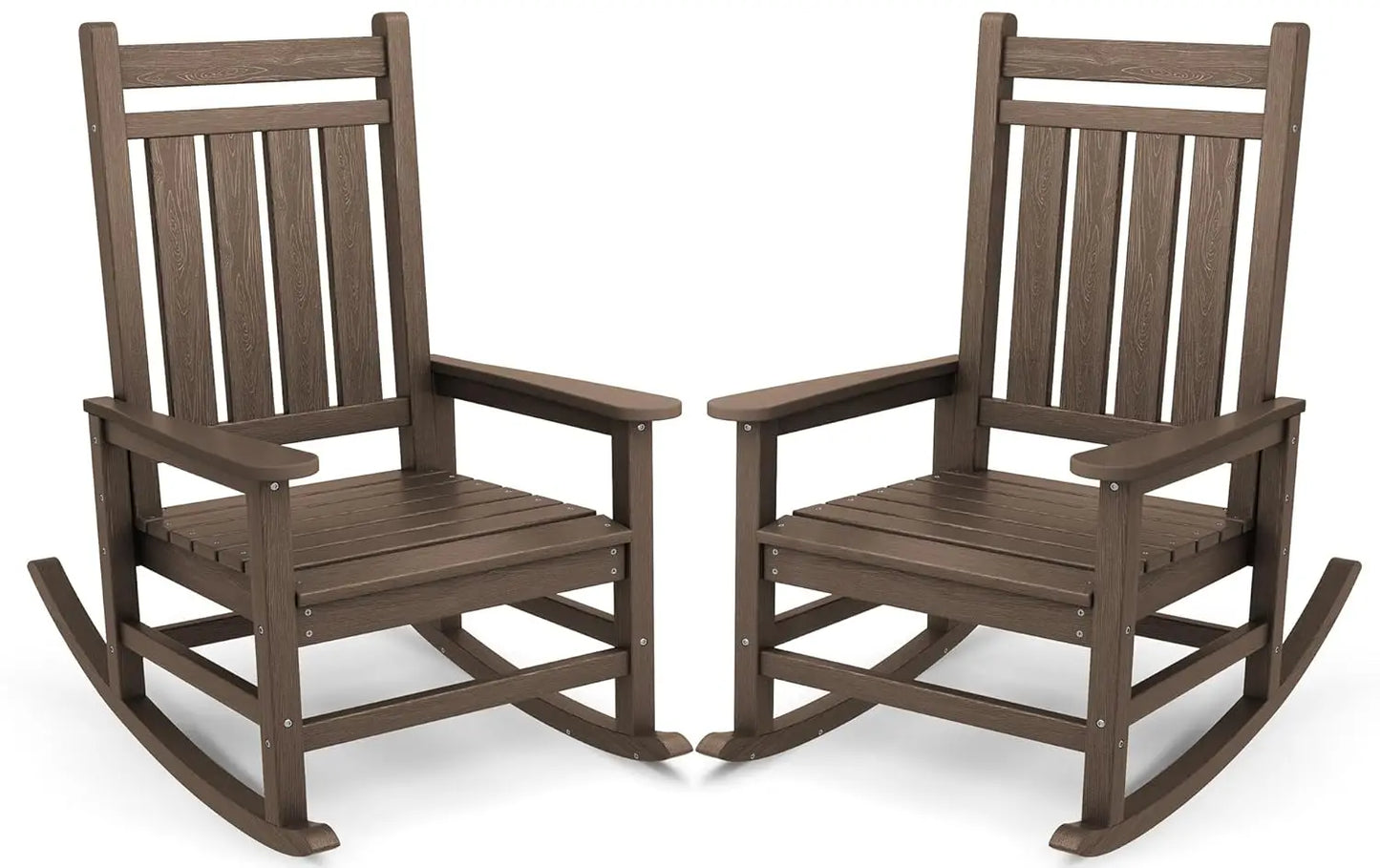 Outdoor Rocking Chair Set of 2, HDPE Rocking Chairs for Adult