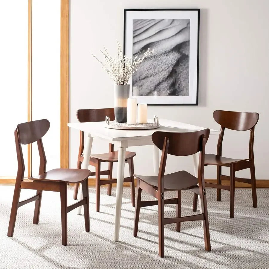 Cherry Retro Dining Chair Set of 2, Walnut