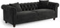 82 Inch Chesterfield Sofa, 23 Inch Deep Seat Velvet Couch  2 Throw Pillows