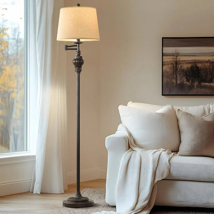 Vintage Floor Lamp with Adjustable Swing Arm