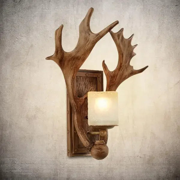 Retro Deer Horn Wall Lamp