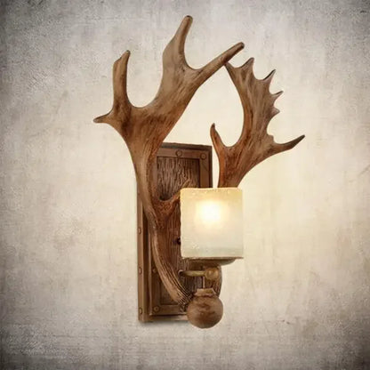 Retro Deer Horn Wall Lamp