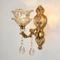 2025 New European Style Retro Crystal Glass Wall Lamp