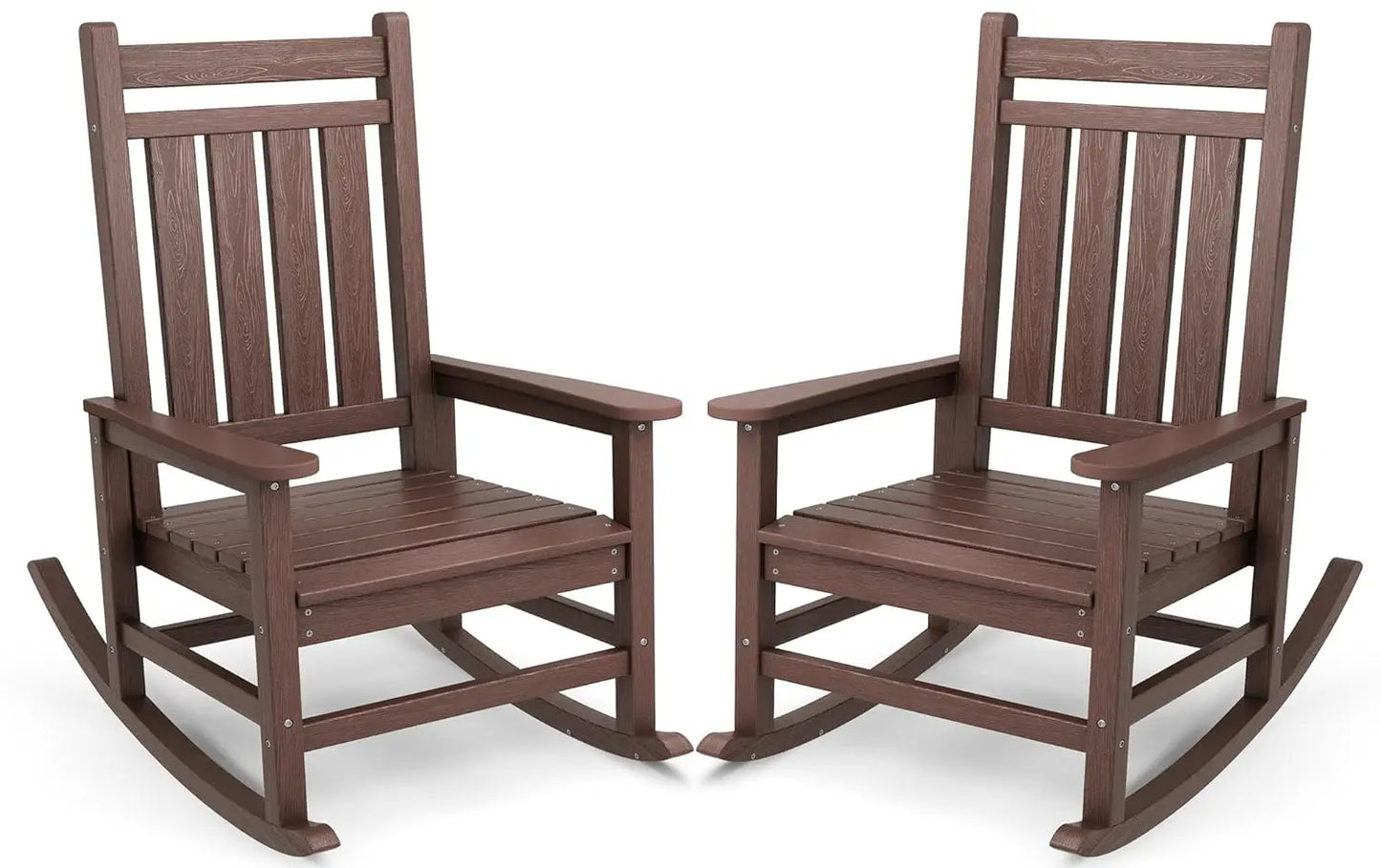 Outdoor Rocking Chair Set of 2, HDPE Rocking Chairs for Adult