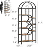 Bookshelf 6 Tier Arched Bookcase