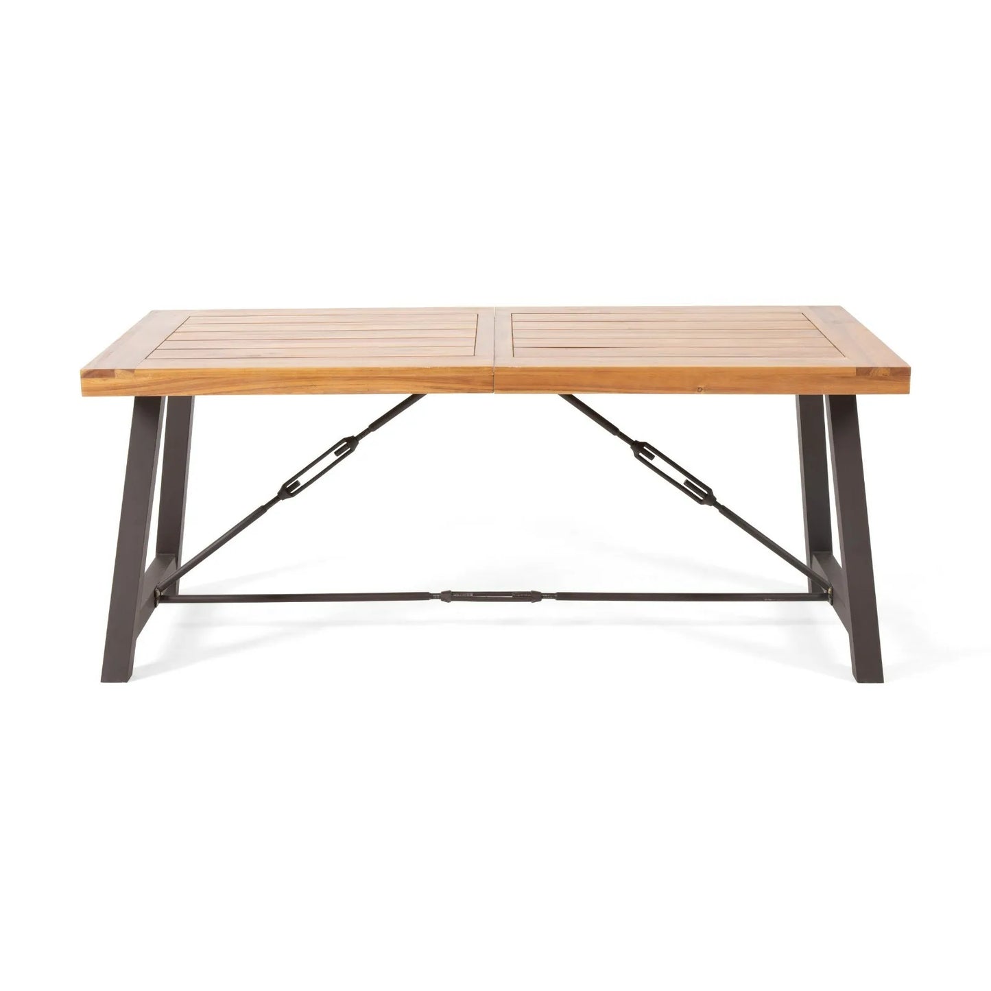 70 in Modern Patio Outdoor Garden Rectangle Acadia Wood Dining Table, Teak