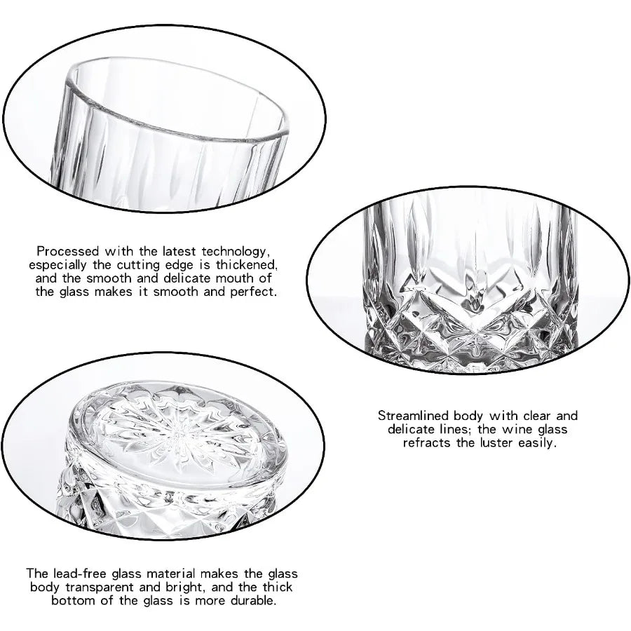 Whiskey Glasses Set of 4 Rock Glasses 11 oz Lead-Free