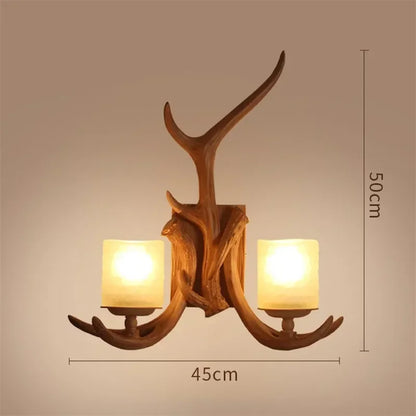 Retro Deer Horn Wall Lamp