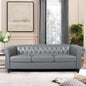 Roll Arm Classic Tufted Chesterfield Settee Velvet Sofa with Channel