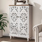 47" Tall Accent Cabinet with Navy Blue Mandala Carved Doors