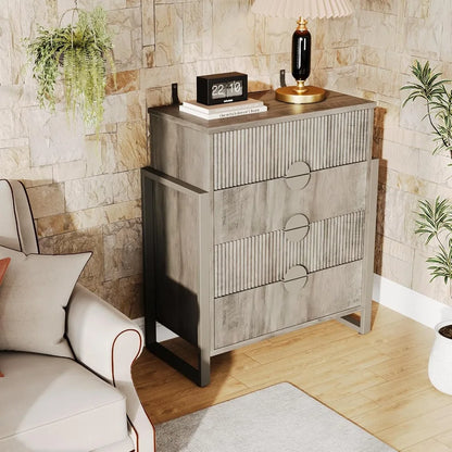 Modern Fluted Dresser for Bedroom, 36.2" Tall