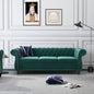 Roll Arm Classic Tufted Chesterfield Settee Velvet Sofa with Channel