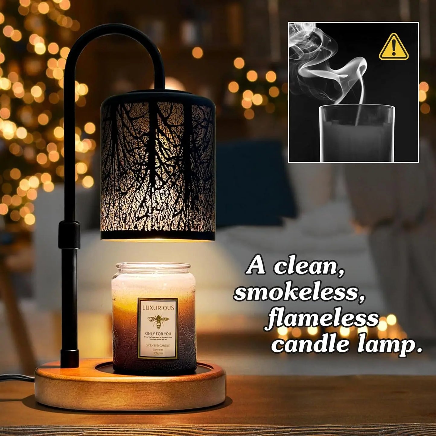 Adjustable Height Electric Candle Warmer with Timer and Dimmer