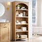 76" Tall  5 Tiers Narrow Farmhouse Arched Cabinet w/Adjustable Shelves