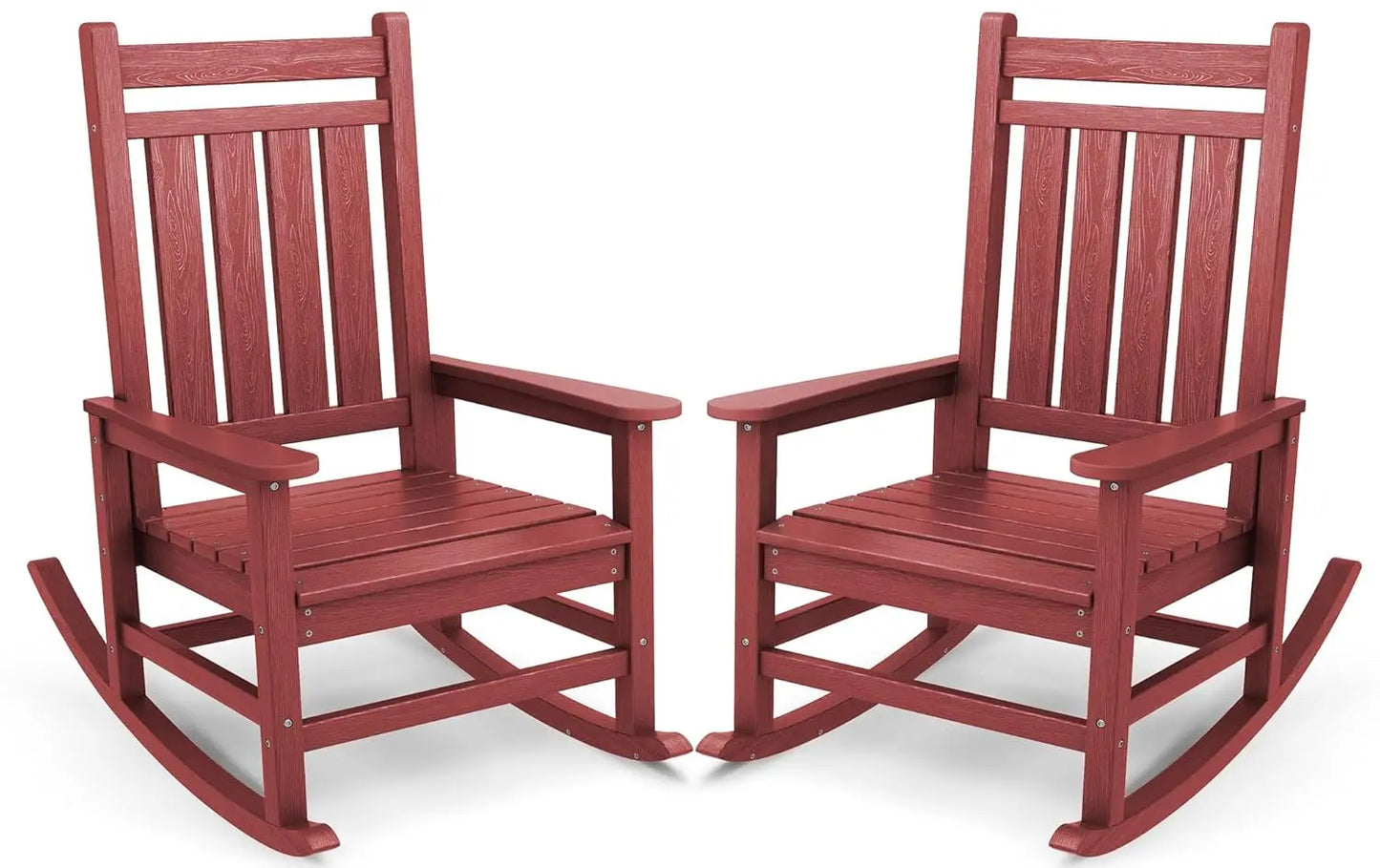 Outdoor Rocking Chair Set of 2, HDPE Rocking Chairs for Adult