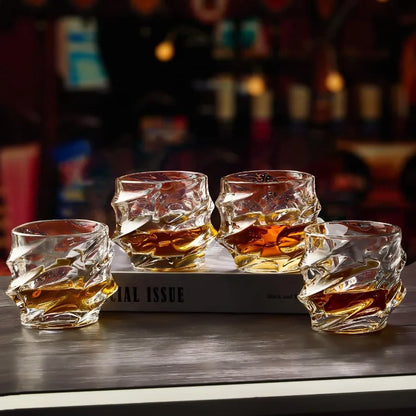 12 oz Hand Blown Crystal Whiskey Glasses Set of 4