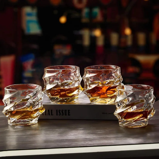 12 oz Hand Blown Crystal Whiskey Glasses Set of 4
