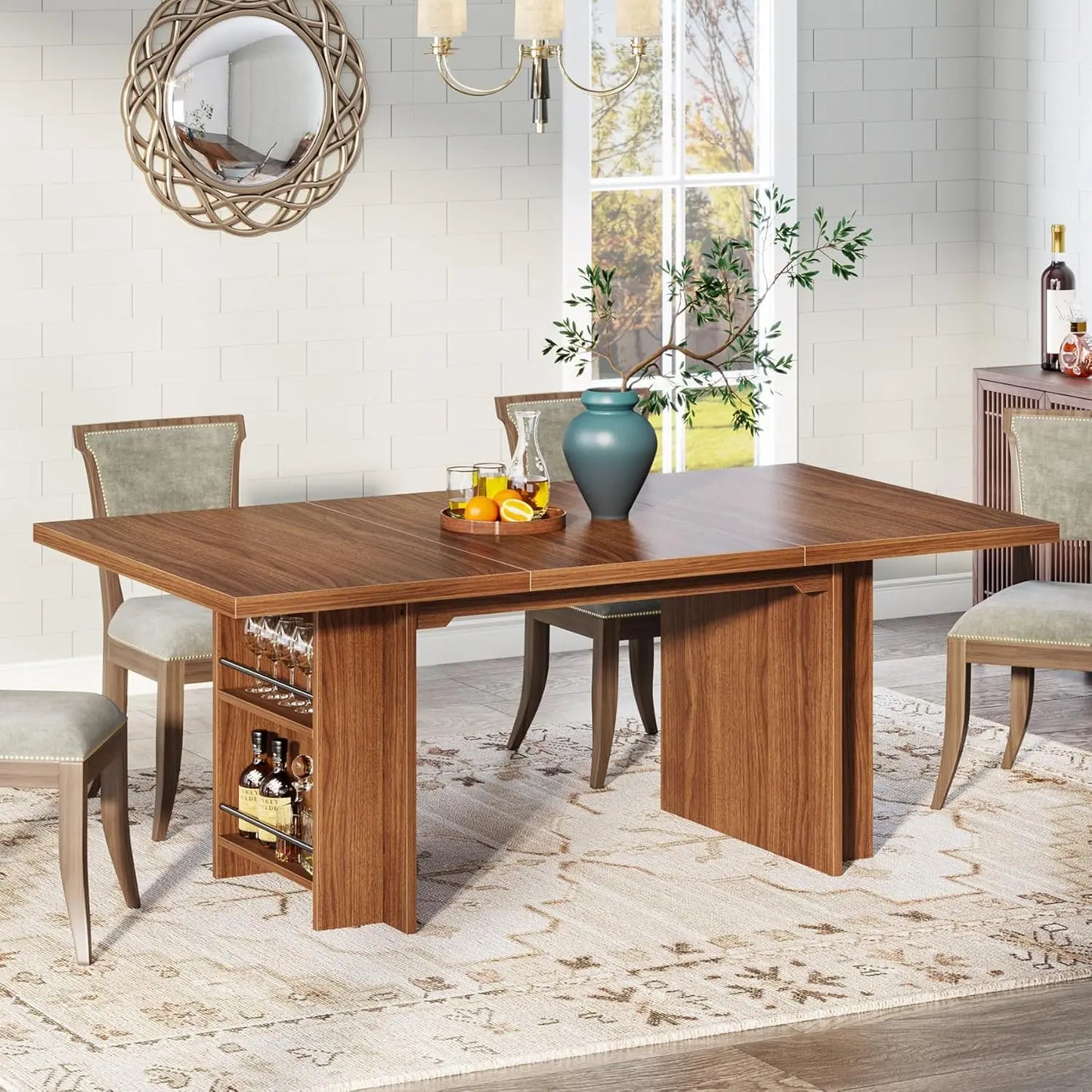 Farmhouse Dining Table for 6 to 8, 63-Inch