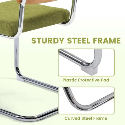 Dining Chairs Set of 4, Mid Century Modern Design, Polished Frame