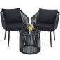 3 Pieces Patio Rattan Bistro Conversation Set