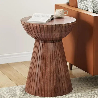 Solid Mango Wood Round End Table