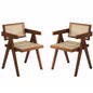 Modern Mid Century Dining Chairs Set of 2, Rattan Accent Chairs
