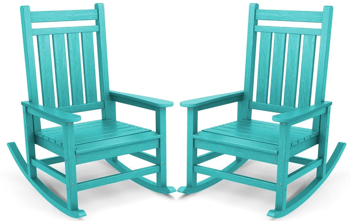 Outdoor Rocking Chair Set of 2, HDPE Rocking Chairs for Adult