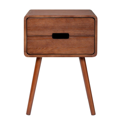 Mid Century Solid Wood Nightstand with Solid Wood Legs End Table Side Table