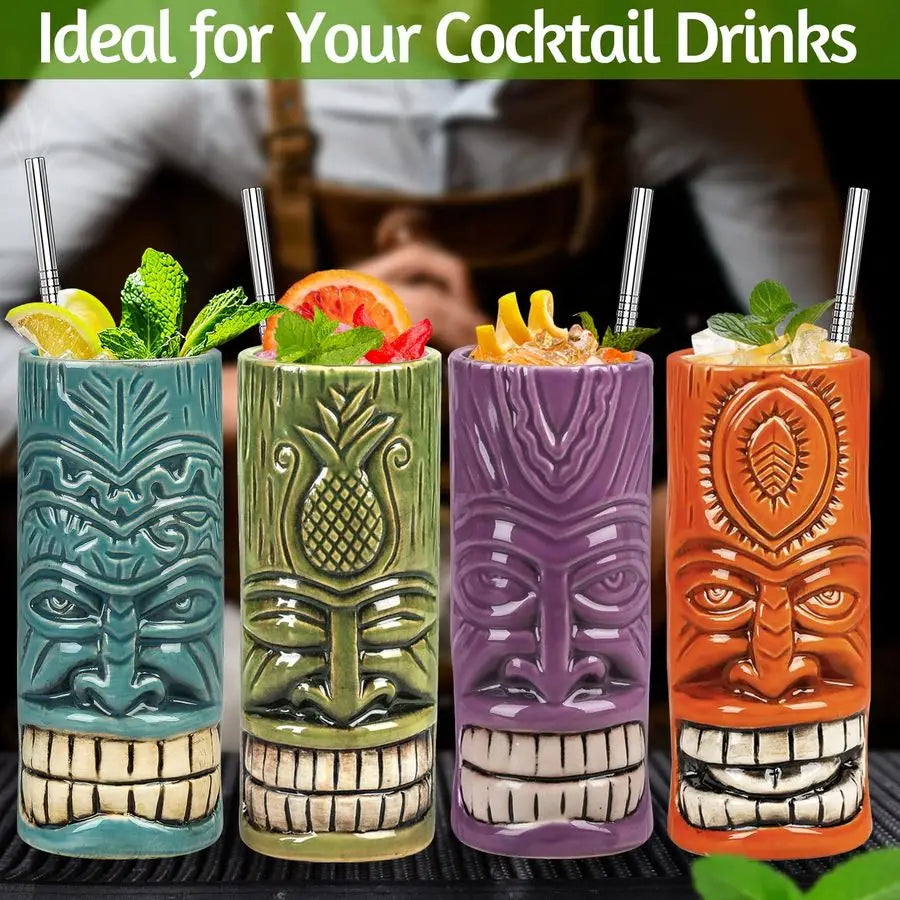 Tiki Mugs Set of 12 Large