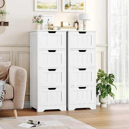 Bathroom Storage Cabinet, Bathroom Cabinet With 4 Drawers, 11.8” X 11.8” X 32.5”