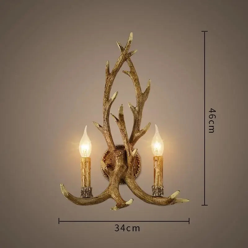 Retro Deer Horn Wall Lamp