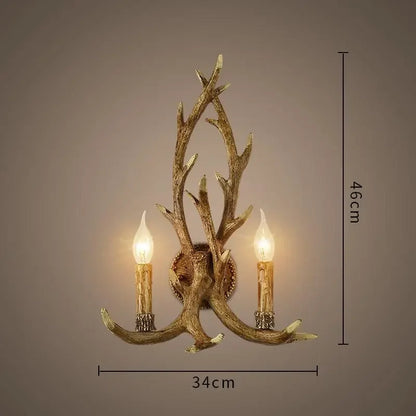 Retro Deer Horn Wall Lamp