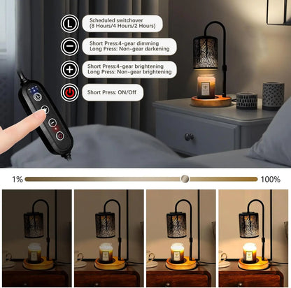 Adjustable Height Electric Candle Warmer with Timer and Dimmer