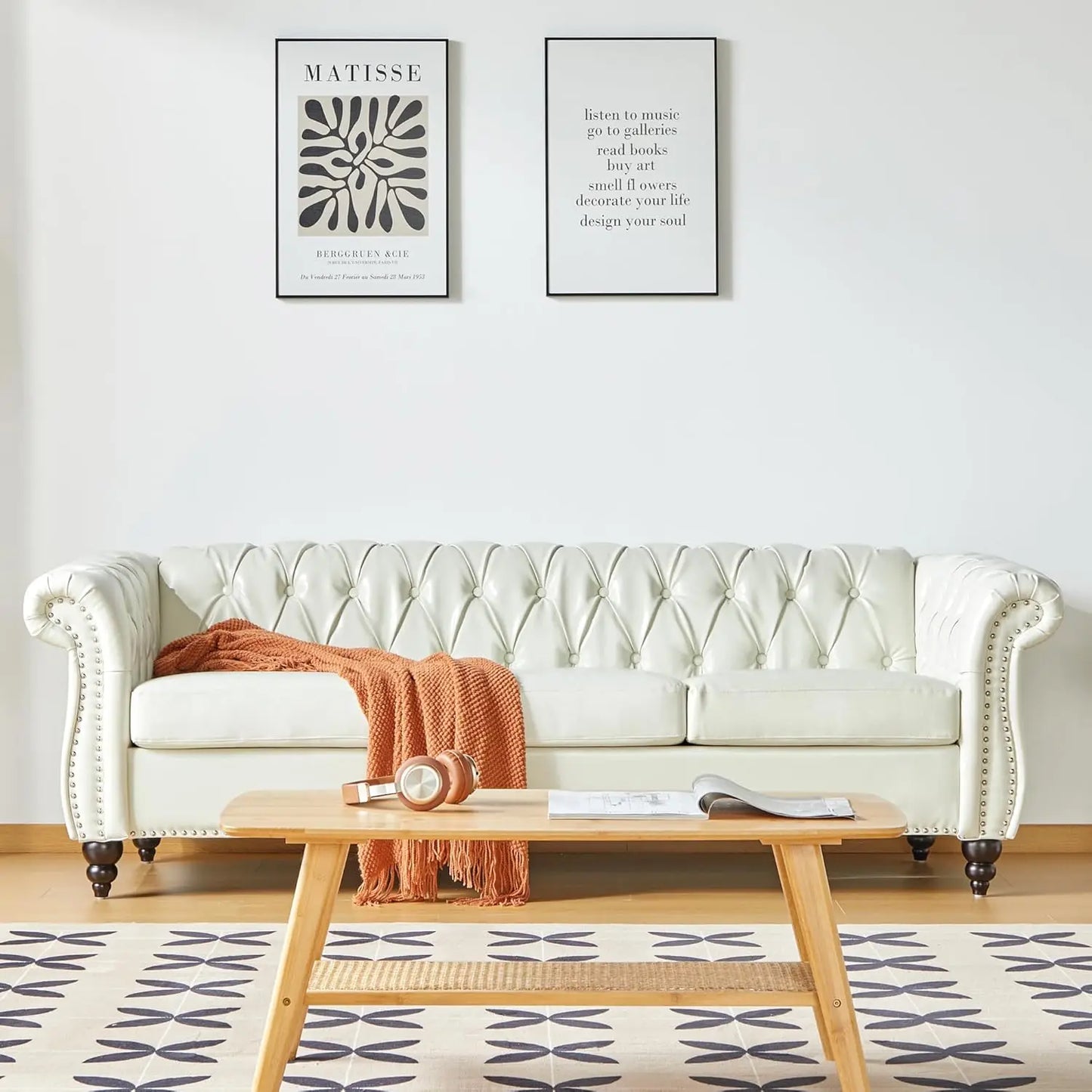 Roll Arm Classic Tufted Chesterfield Settee Velvet Sofa with Channel