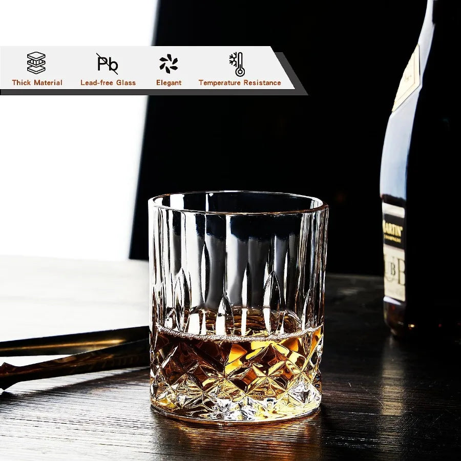 Whiskey Glasses Set of 4 Rock Glasses 11 oz Lead-Free