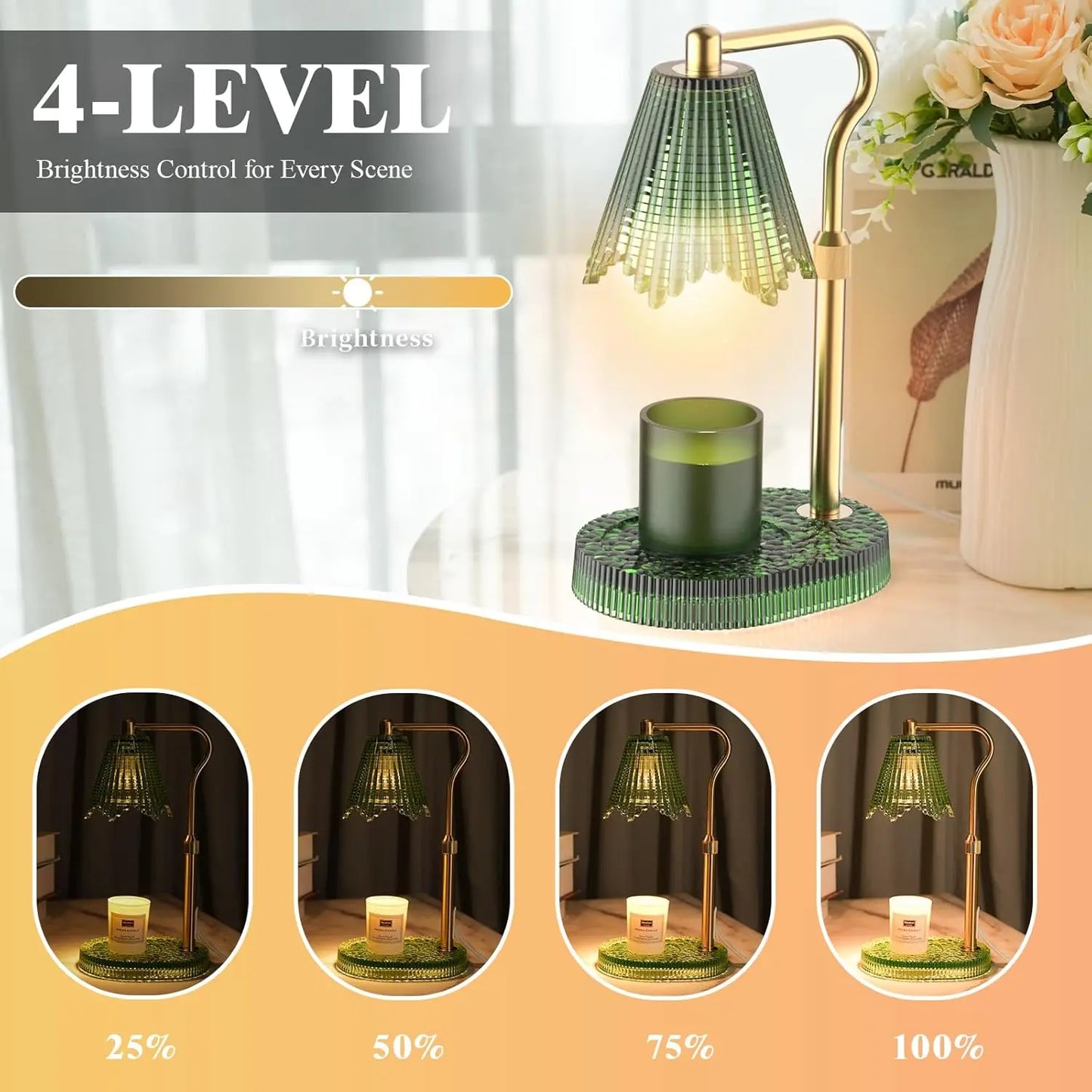 Timer & Dimmable Candle Warmer Lamp with Adjustable Height
