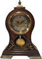 Elegant Hand-Painted Wooden Mantel Clock with Swinging Pendulum
