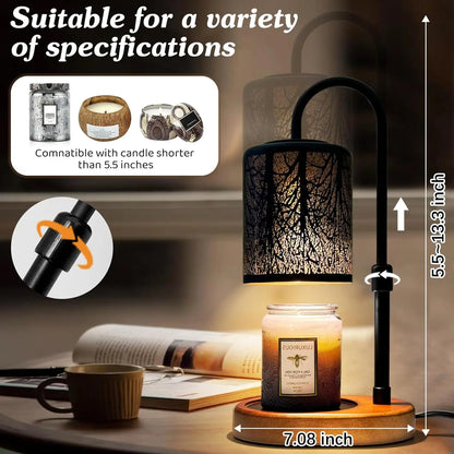 Adjustable Height Electric Candle Warmer with Timer and Dimmer