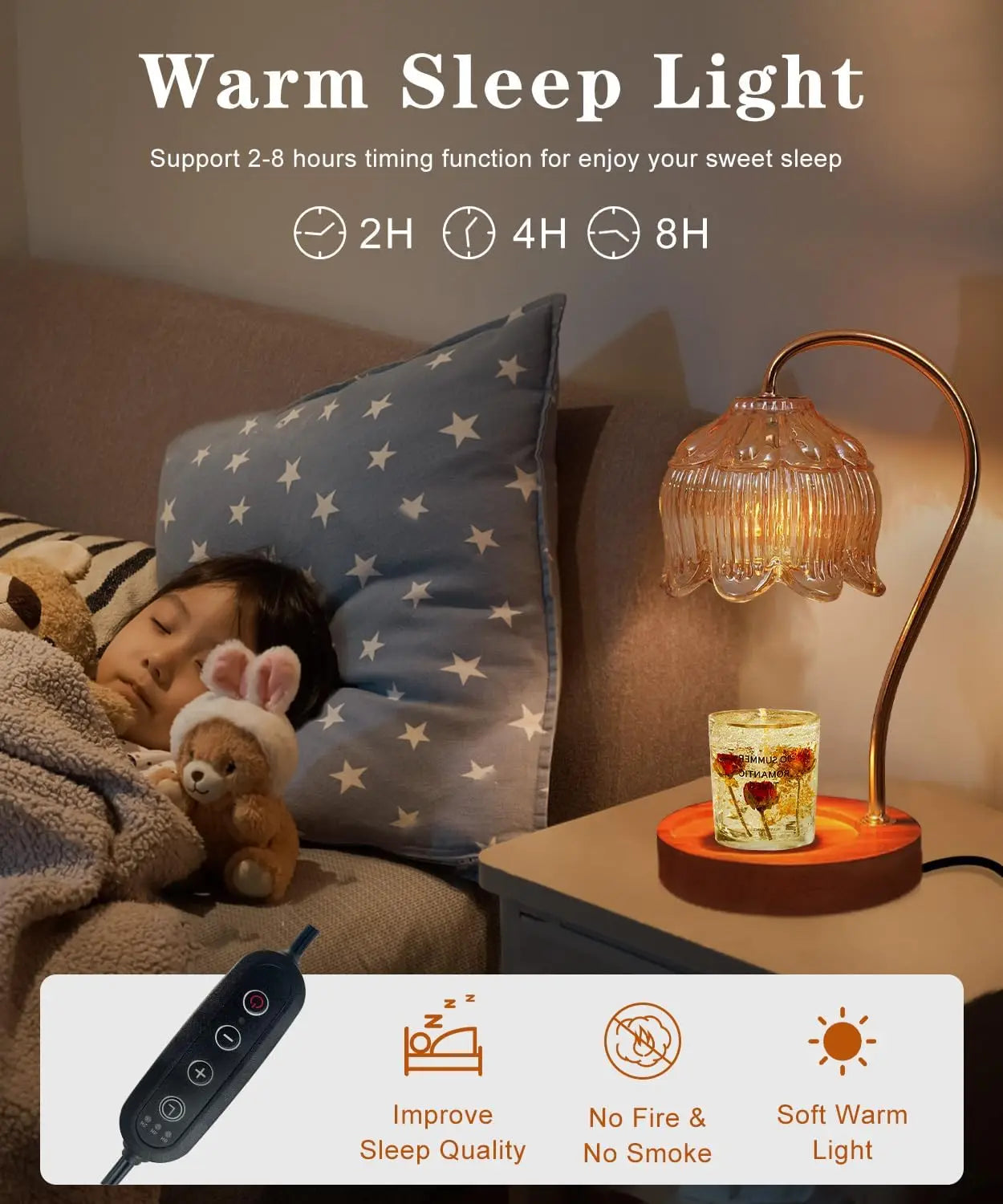 Dimmable Candle Warmer Lamp with Timer