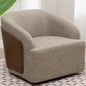 Swivel Accent Chair Faux Leather Swivel Barrel Chair Comfortable Mid Century Modern